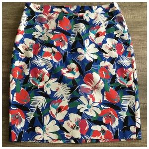 J. Crew 100% cotton floral printed skirt size 6